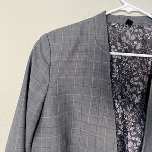Size 14 Grey Pinstripe & Floral Blazer